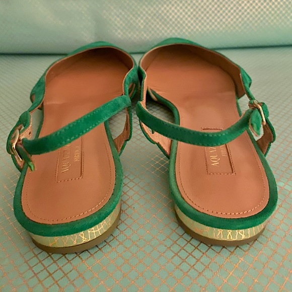 AQUAZZURA Serpentine suede slingback pointed flats - Picture 3 of 4